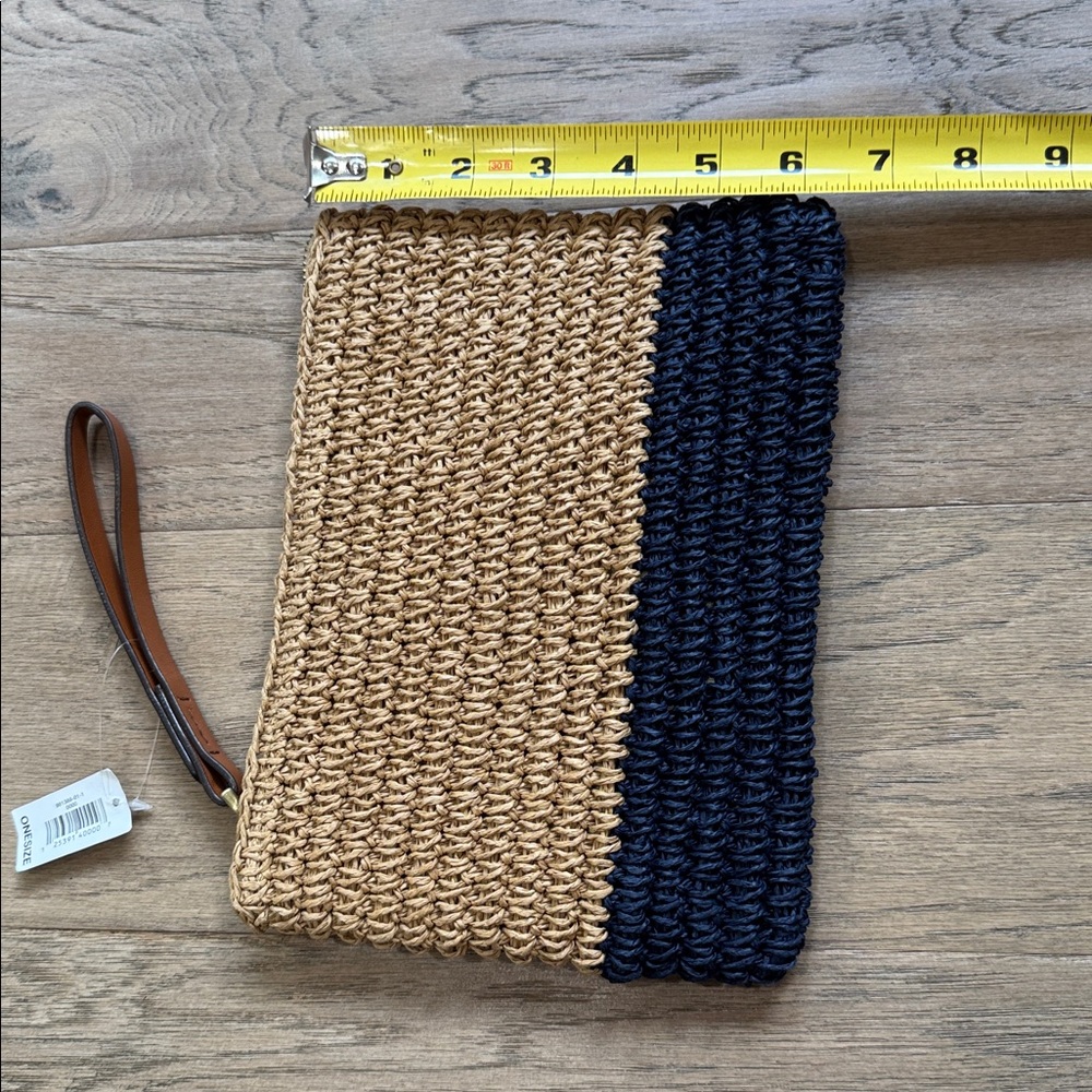 NWT GAP Raffia Colorblock Pouch with Zipper - Picture 7 of 7